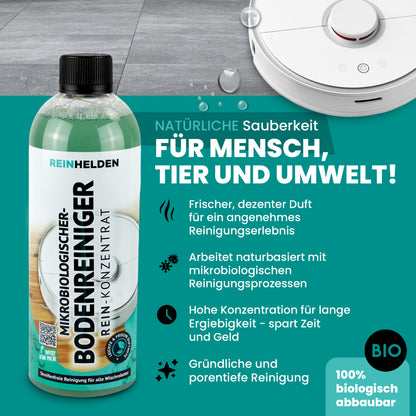 REINHELDEN® Bodenreiniger REIN-Konzentrat für Wischroboter & Saugwischer 750ml mit MIKROORGANISMEN