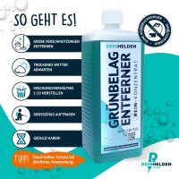 REINHELDEN® Grünbelagentferner REIN-Konzentrat 1000ml Intensiv zum Entfernen von Algen, Grünbelag, Flechten & Grünspan